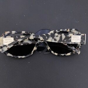 Fossil Black and Cream Patterned Sunglasses